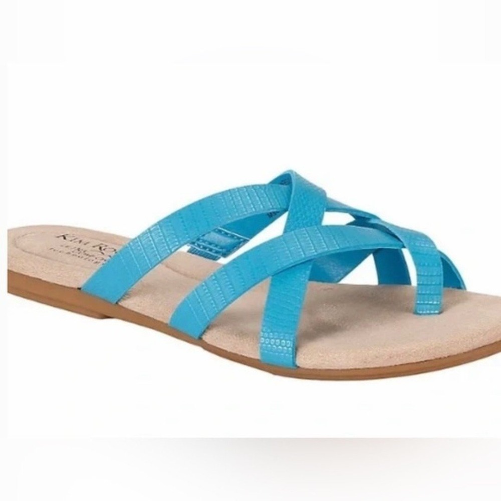 Kim Rogers Women's Comfort Technology Calista‎ Toe Loop Sandals sz 10 Turquiose
